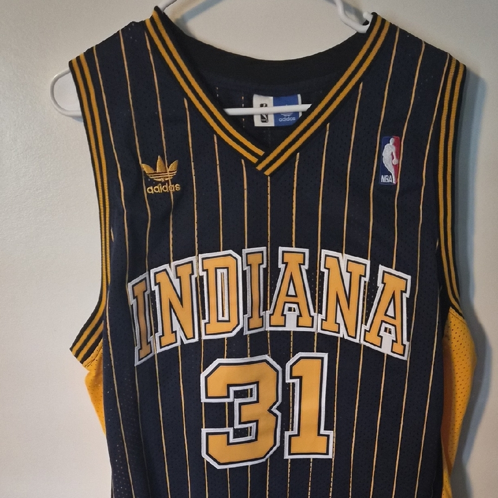 Adidas Indiana Navy and Yellow Basketball Jersey